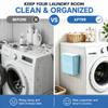 DIRZHX Magnetic Lint Bin with Lid for Laundry Room, Compact Plastic Dryer Lint Holder, Small Laundry Trash Container for Dryer Lint & Used Dryer Sheets, Space Saving Storage Decor Organizer (Blue) view 4