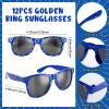 Soulchen 48 Pieces Blue and Gold Theme Ring Birthday Party Decoration Set Video Game Themed Bags Blue with Ring Silicone Bracelet Sunglasses Cartoon Sticky Hand Toys for Birthday Party Supplies Favors view 2
