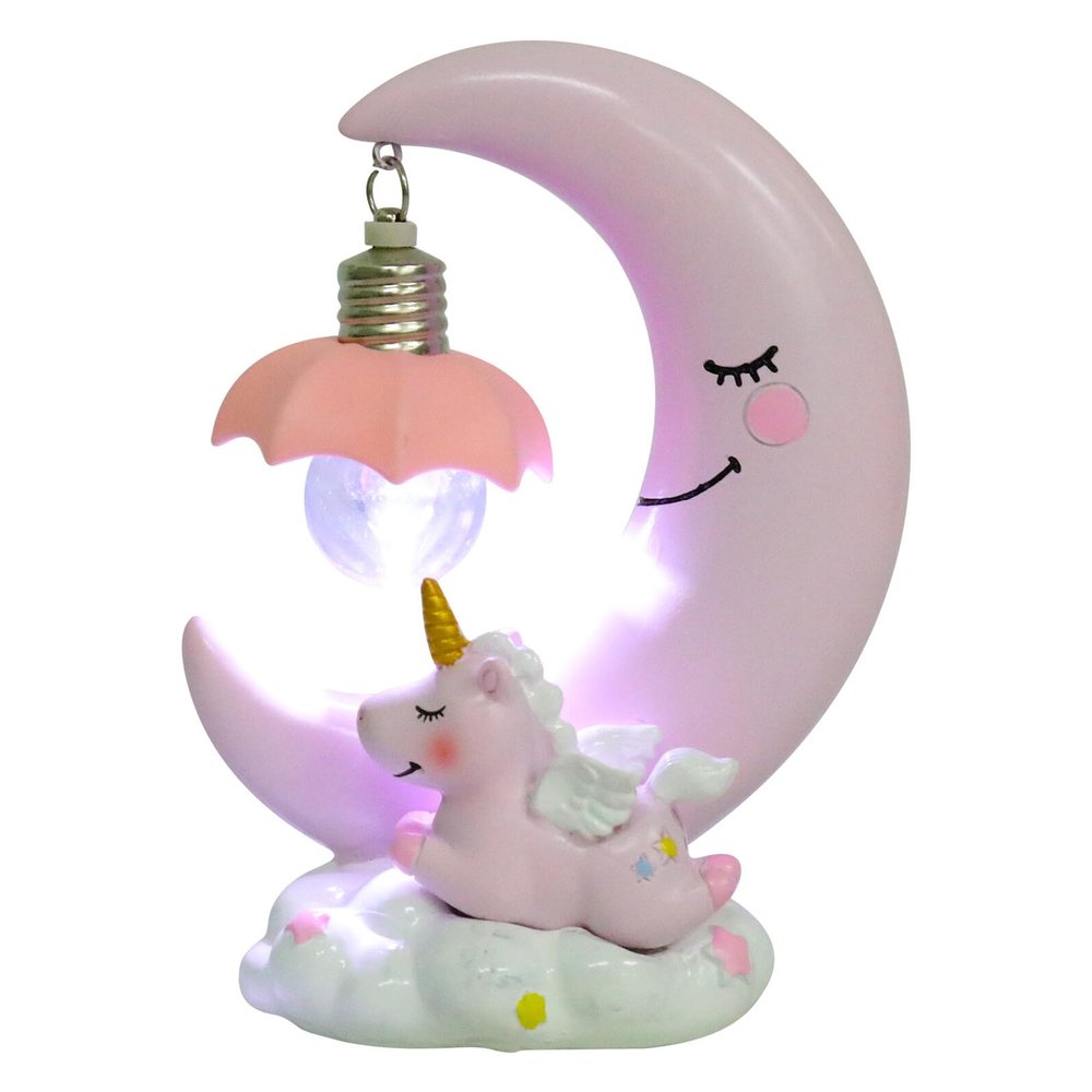 Xmas Resin Unicorn Moon Bedside Lamp for Boys and Girls Soft Ambient Light