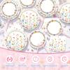 Wildflower Party Decorations, 96PCs Spring Floral Birthday Decorations Serve 24 Include Plates, Napkins, Forks for Wildflower Baby in Bloom Baby Shower Tea Garden Party Decorations view 3