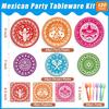 120Pcs Mexican Fiesta Plates Napkins Disposable Dinnerware Set - Serve 24 view 2