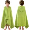 VOOVA & MOVAS Kids Hooded Bath Towel, 6-10 Years, 100% Cotton,Green Waffle view 1