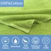 VOOVA & MOVAS Kids Hooded Bath Towel, 6-10 Years, 100% Cotton,Green Waffle view 4
