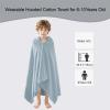 VOOVA & MOVAS Kids Hooded Bath Towel, 6-10 Years,Grey Blue Waffle view 2