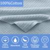 VOOVA & MOVAS Kids Hooded Bath Towel, 6-10 Years,Grey Blue Waffle view 4