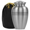 Trupoint Memorials Cremation Urns for Human Ashes, Pewter Decorative Burial Urn for Adult Men & Women, Large Silver view 1