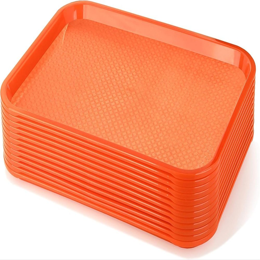 New Star Foodservice Fast Food Tray, Set of 12 (Orange, 12 by 16-Inch)