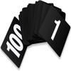 New Star Foodservice 23084 1-100 Double Side Plastic Table Numbers, 4" x 4" Inch, Light Grey on Black view 1