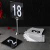 New Star Foodservice 23084 1-100 Double Side Plastic Table Numbers, 4" x 4" Inch, Light Grey on Black view 4