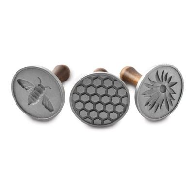 Nordic Ware Honeybee Cookie Stamps (Set of 3), Sturdy Cast Aluminium Cookie Stamp Set, Cookie Press Set Made in the USA, Sturdy and Durable Biscuit Maker Press Set