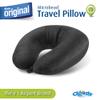 Cloudz Dual Comfort Microbead Airplane Travel Neck Pillow. Super Soft Cozy Plush Fabric on One Side, Cool Relaxing Spandex on The Other! Customize Your Comfort and Support at Home or On The Go!-Black view 3