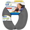 Cloudz Dual Comfort Microbead Airplane Travel Neck Pillow. Super Soft Cozy Plush Fabric on One Side, Cool Relaxing Spandex on The Other! Customize Your Comfort and Support at Home or On The Go! Grey view 1