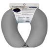 Cloudz Dual Comfort Microbead Airplane Travel Neck Pillow. Super Soft Cozy Plush Fabric on One Side, Cool Relaxing Spandex on The Other! Customize Your Comfort and Support at Home or On The Go! Grey view 2