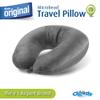 Cloudz Dual Comfort Microbead Airplane Travel Neck Pillow. Super Soft Cozy Plush Fabric on One Side, Cool Relaxing Spandex on The Other! Customize Your Comfort and Support at Home or On The Go! Grey view 3