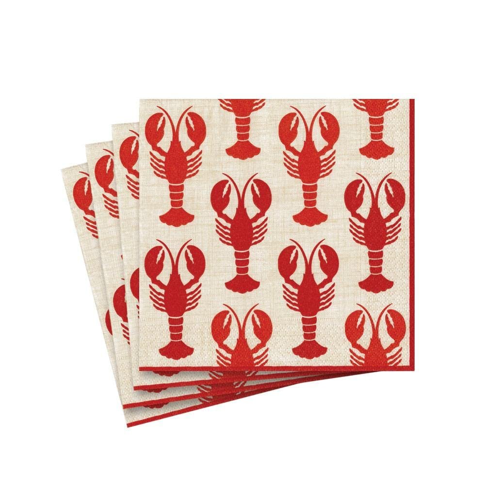 Entertaining with Caspari Lobsters, Cocktail Napkin, Pack of 20