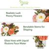 Nearly Natural Mini Artificial Peony Floral Arrangement, Faux Flowers for Table Shelf Decor, Assorted Colors view 2