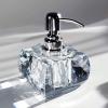 QTQZDD Crystal Glass Soap Dispenser for Bathroom, Modern Decorative Hand Soap Dispenser with Rust Proof Stainless Steel Pump, Lotion Dispenser for Kitchen Hotel Club Ornaments-Clear Glass view 1