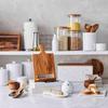 Sur La Table Olivewood Salt Keeper  4" x 3" Wooden Salt Storage with Pivoting Lid & Magnetic Closure view 2