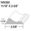 Duraflex by Resinart Flexible Chair Rail Moulding - WM390-11/16" X 2-5/8" - 12' Length - Flexible Trim view 3