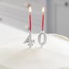 Mariposa Number Candle Holder Set | Silver | Brillante | Gifts | Candleholders | Recycled Sandcast Aluminum | Handmade in Mexico view 4