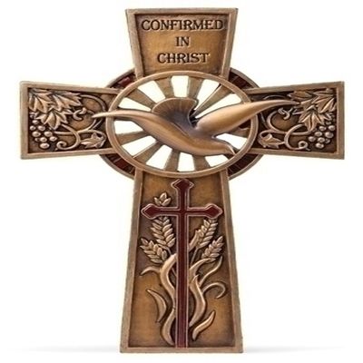 Joseph's Studio by Roman Inc., Confirmation Collection, 7.75"H CONFIRMATION WALL CROSS,Religious Statue, Angel Gifts, Holy Figurine, Patron Saints, Sacrament Gifts, Prayer Home Dcor (7x5x1)
