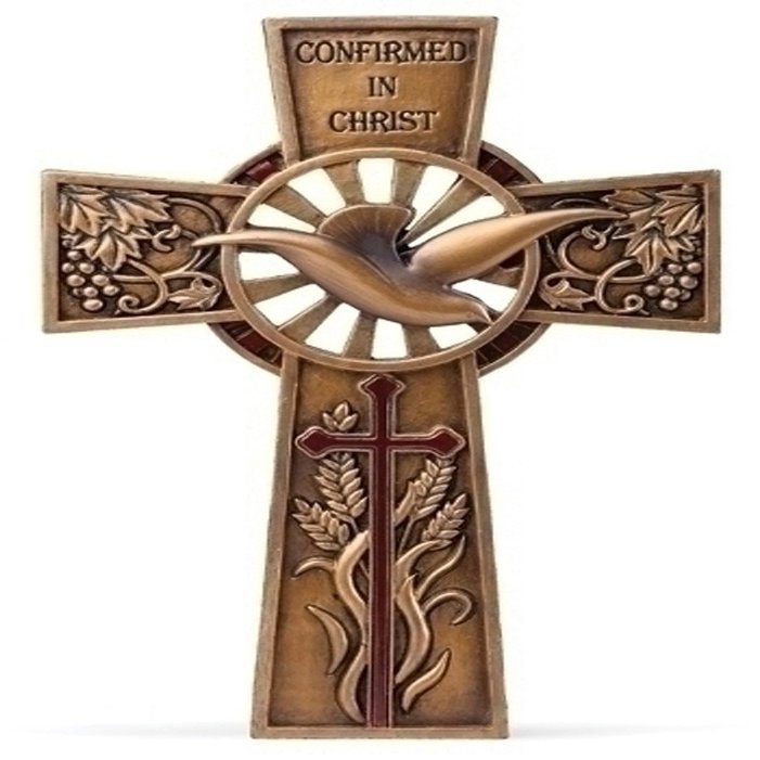 Joseph's Studio by Roman Inc., Confirmation Collection, 7.75"H CONFIRMATION WALL CROSS,Religious Statue, Angel Gifts, Holy Figurine, Patron Saints, Sacrament Gifts, Prayer Home Dcor (7x5x1)