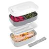 Bentgo Classic - Adult Bento Box, Stackable 3-Compartment Lunch Box with Removable Utensil Set and Sealing Strap, BPA-Free, Food Container Ideal for Meal Prep, Work, and On the Go (Gray) view 1