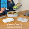 Bentgo Classic - Adult Bento Box, Stackable 3-Compartment Lunch Box with Removable Utensil Set and Sealing Strap, BPA-Free, Food Container Ideal for Meal Prep, Work, and On the Go (Gray) view 2
