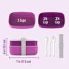 Bentgo Classic - Adult Bento Box, Stackable 3-Compartment Lunch Box with Removable Utensil Set and Sealing Strap, BPA-Free, Food Container Ideal for Meal Prep, Work, and On the Go (Purple) view 3