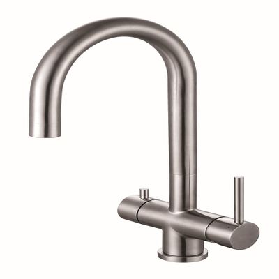 Franke FFT3350 Eos Two Handle Swivel Spout Kitchen Faucet, Steel