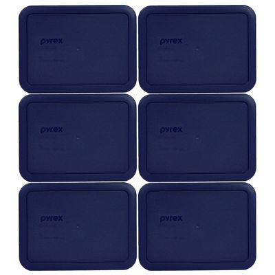 Pyrex 7210-PC 3-Cup Blue Food Storage Replacement Lid (6-Pack) - Made in USA