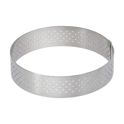 de Buyer Perforated Round Tart Ring - 3 Diameter, 0.8 Height - Perfect for Baking Beautifully Crisp Tarts - Easy to Use & Clean - Made in France