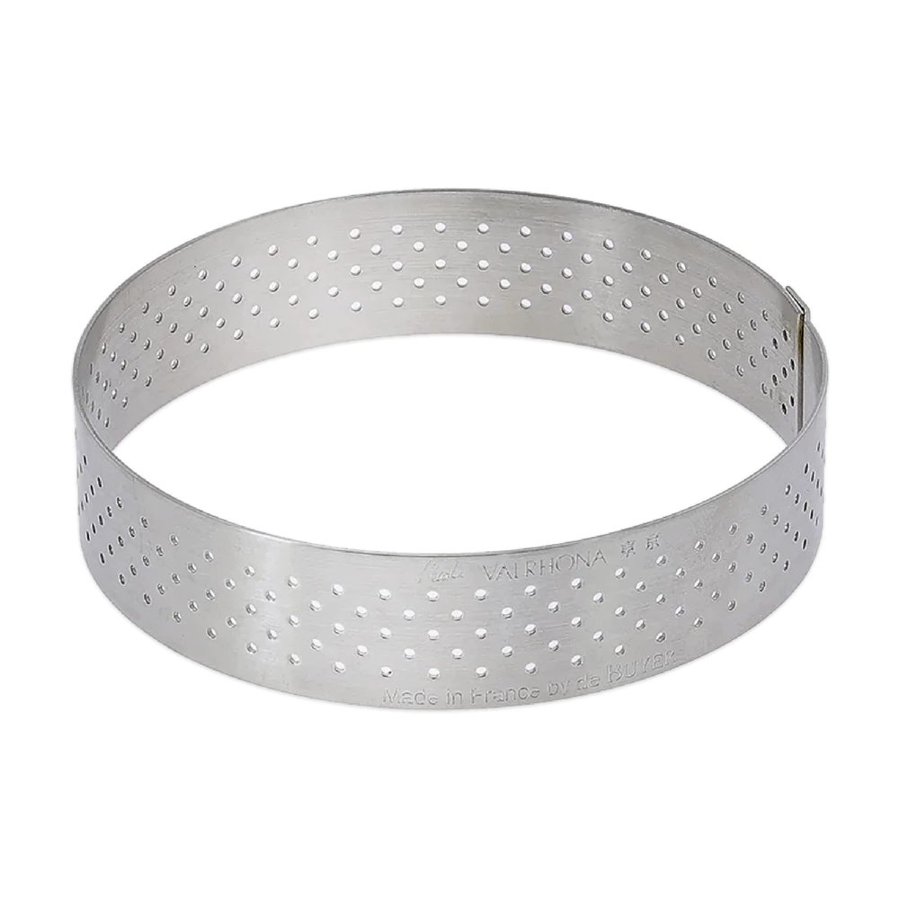 de Buyer Perforated Round Tart Ring - 3 Diameter, 0.8 Height - Perfect for Baking Beautifully Crisp Tarts - Easy to Use & Clean - Made in France