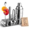 Mixology & Craft Cocktail Shaker Set with Stainless Steel Stand - 9-Piece Bartender Kit with Recipe Cards - Cocktail Mixer & Barware Tool Set view 1