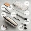 Mixology & Craft Cocktail Shaker Set with Stainless Steel Stand - 9-Piece Bartender Kit with Recipe Cards - Cocktail Mixer & Barware Tool Set view 2