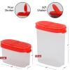 SIGNORA WARE Spice Jars with Lids -8 and 4 oz Refillable Empty Airtight Spice/Seasoning Containers Set -2 in 1 Pour/Sift Shaker Lids Clear Plastic Spice/Seasoning Organizer Kitchen/Travel 8 pk.Red view 2