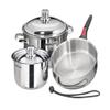 Magma 7 Piece Gourmet Nesting Stainless Steel Cookware Set, Induction Compatible, Oven Safe to 500F - Suitable for All Stovetops, Removable Handles, Black view 2