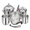 Magma 10 Piece Gourmet Nesting Stainless Steel Cookware Set, Induction Compatible, Oven Safe to 500F - Suitable for All Stovetops, Removable Handles, Silver view 2