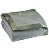 OakRidge Satin Fleece Blanket, Full/Queen, Twin or King Size  100% Polyester Lightweight Fabric and Cozy Satin Binding Edges in Tightly Folding Travel Blanket, Sage view 1