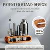 Mixology & Craft Cocktail Shaker Set with Bamboo Stand - Professional 10-Piece Bartender Kit - Complete Bar Set & Cocktail Mixer Kit for Home (Silver) view 4