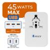 OREI Universal Travel Adapter  All-in-One Worldwide Power Plug Converter with Dual USB Charging Ports  Compatible with USA, EU, UK, AUS view 2