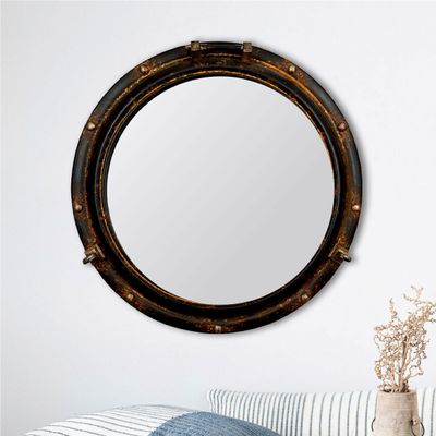 Creative Co-Op Round Metal Porthole Mirror