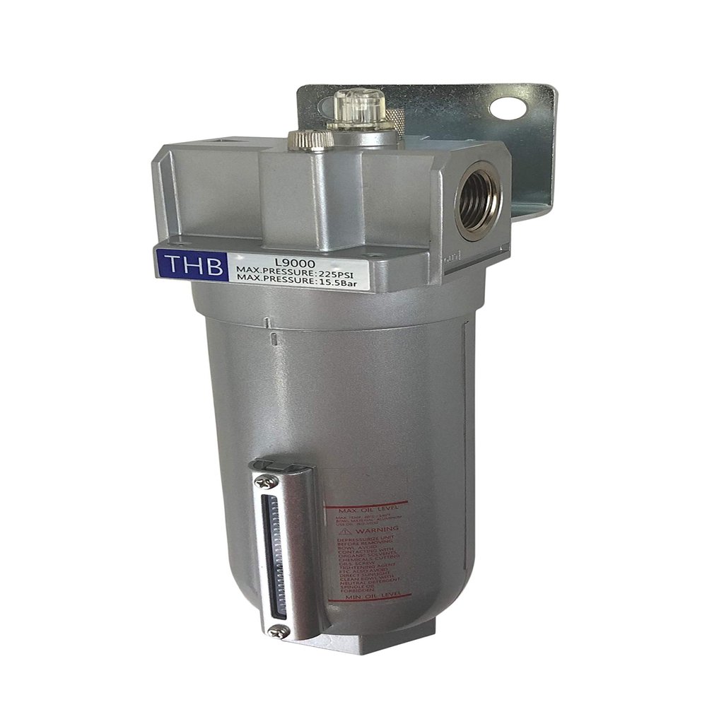 THB Industrial Grade Lubricator Oiler for Compressed AIR LUBRICATE Pneumatic AIR Tools, Metal Bowl with Visible Sight Glass, 225 PSI MAX (3/4" NPT, 11oz)