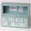 Primitives by Kathy 19111 Beach-Inspired Blue Box Sign, 6 by 2.5-Inch, and a sunset view 2
