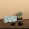 Primitives by Kathy 19111 Beach-Inspired Blue Box Sign, 6 by 2.5-Inch, and a sunset view 3