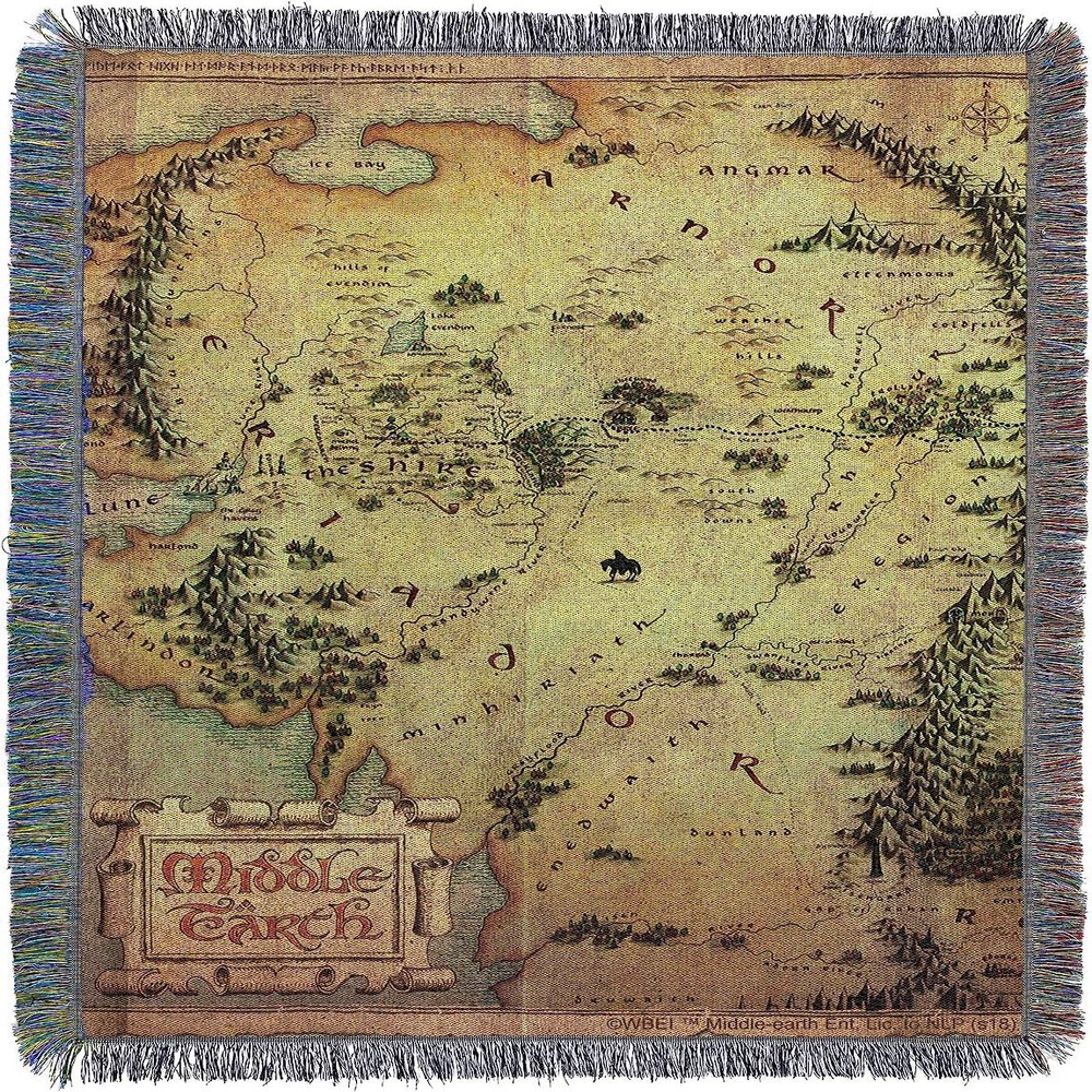 Northwest Lord Of The Rings - The Hobbit Woven Tapestry Throw Blanket, 48" x 60", Middle Earth