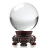 Amlong Crystal 3 inch (80mm) Clear Crystal Ball with Redwood Lion Resin Stand and Gift Box for Decorative Ball, Lensball Photography, Gazing Divination or Feng Shui, and Fortune Telling Ball view 1