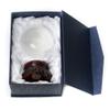 Amlong Crystal 3 inch (80mm) Clear Crystal Ball with Redwood Lion Resin Stand and Gift Box for Decorative Ball, Lensball Photography, Gazing Divination or Feng Shui, and Fortune Telling Ball view 2