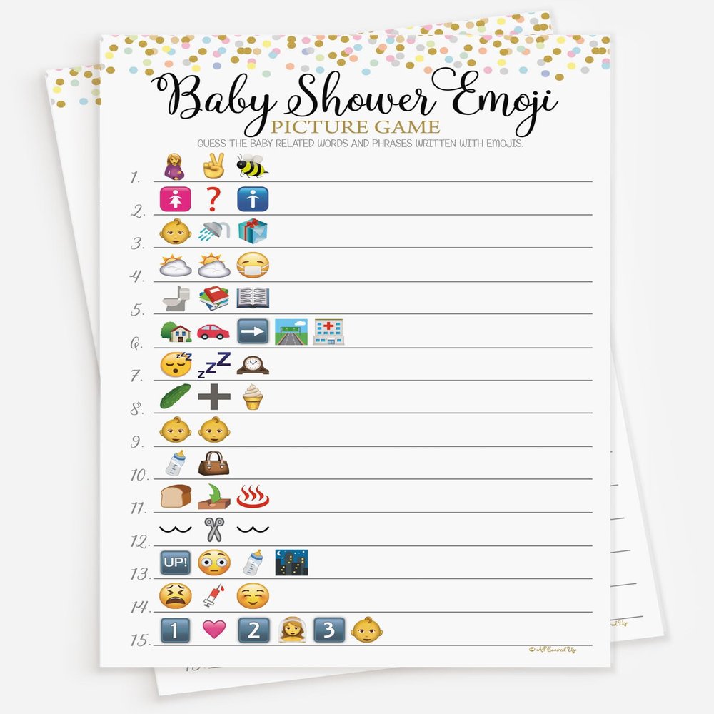 All Ewired Up 50 Baby Shower Emoji Pictionary Picture Game - Baby Shower Game - Gender Neutral (50-sheets)