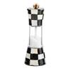 MACKENZIE-CHILDS Enamel Grinder, Refillable Manual Salt Grinder and Pepper Grinder, Black-and-White Courtly Check view 1